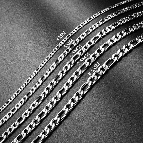8.5mm/36inch Chunky Unisex Figaro Chain - Picture 3 of 7
